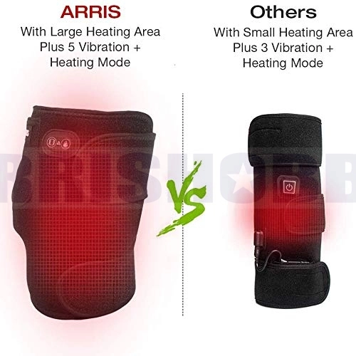 ARRIS Heated Knee Brace Wrap Heating Knee Pad with Massage Vibration Motor with 7.4V Battery Pack