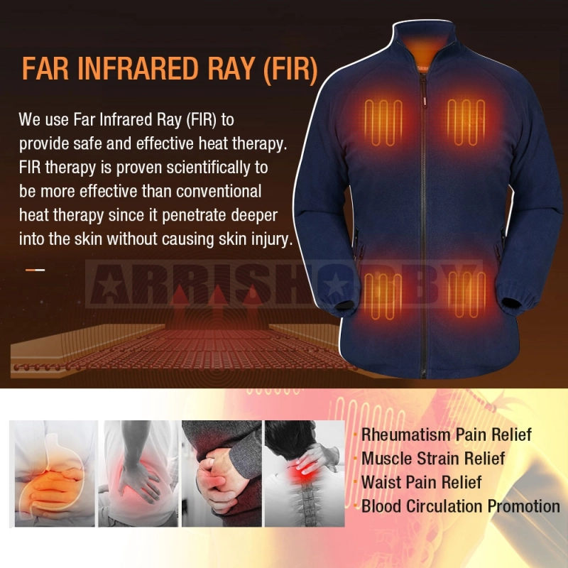 ARRIS Women`s Heated Fleece Jacket with Battery, Electric Heating Coat Full Zip w/Hand Warmer + Phone Charging Function