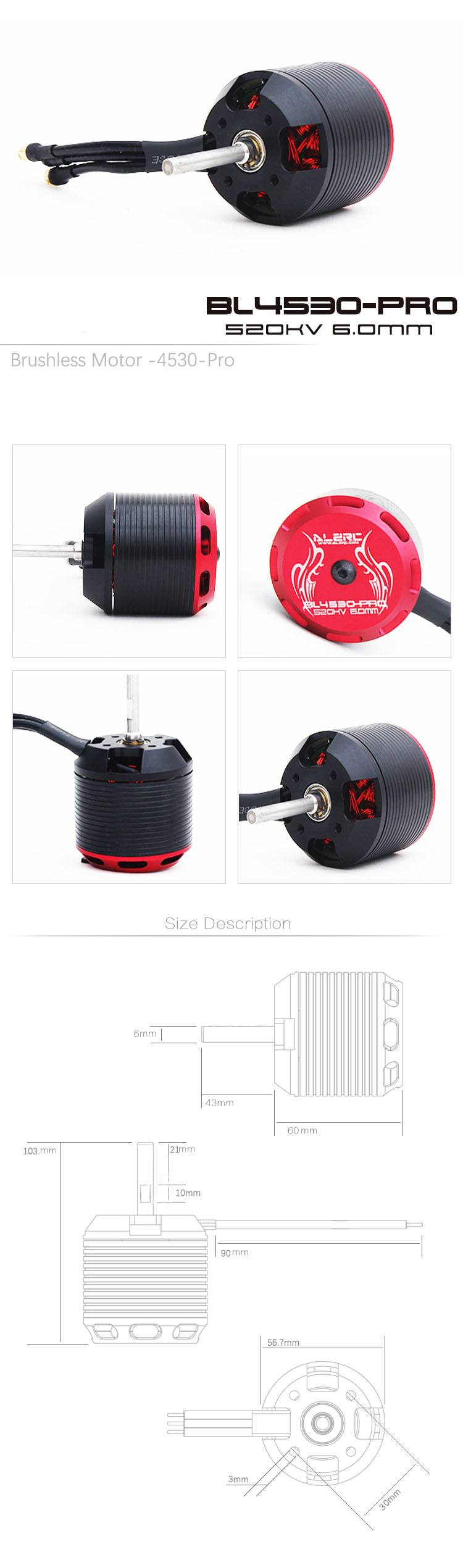 ALZRC 4530 PRO 520KV Brushless Motor