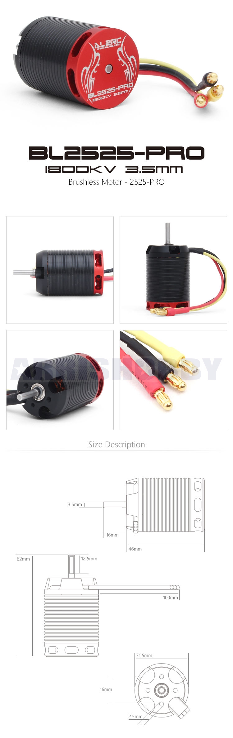 ALZRC BL2525-PRO 1800KV Brushless Motor