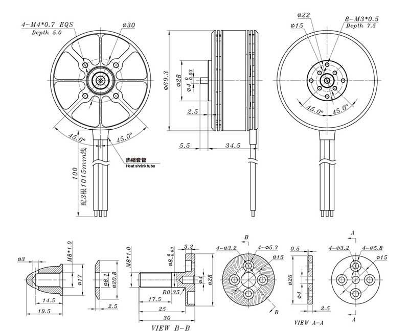 Sunnysky X5212S 280KV 340KV High Power 6S Brushless Motor for Drones