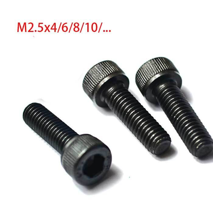 M2.5 Hexagon Socket Head Cap Screws M2.5X4/6/8/10/12/14/16/18/20 (10 PCS)