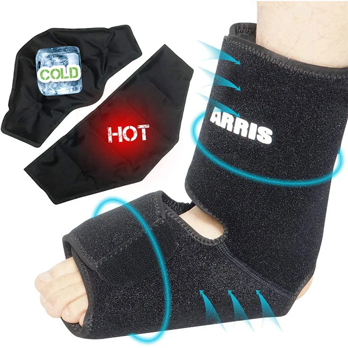 Ankle and Foot Ice Pack Therapy Wrap for Sprained Ankle, Achilles Tendon Injuries, Plantar Fasciitis, Bursitis &amp; Sore Feet