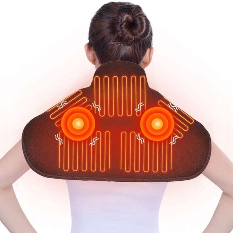 ARRIS Heating Massage Wrap for Neck Shoulder with Vibration Massager for Pain Relief with 7.4V Battery Pack