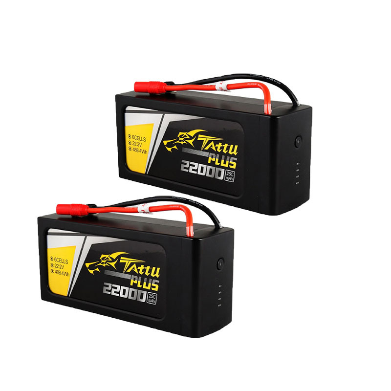 2 PCS Tattu Plus 6S1P 22.2V 22000mAh 25C Lipo Smart Battery Pack for UAV Drones