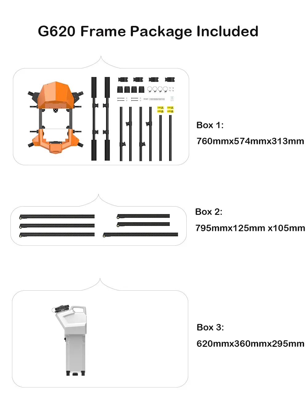 EFT G620 20L Agriculture Drone Package List