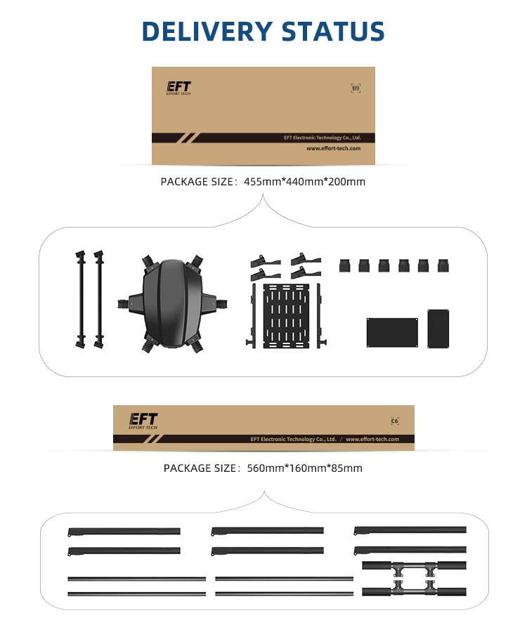 EFT X6120 Light Weight Hexacopter Frame Kit Package List