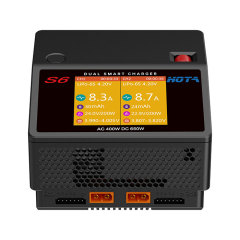 HOTA S6 AC400W DC650W 15A Dual Channel Smart Battery Charger for 1-6S Battery