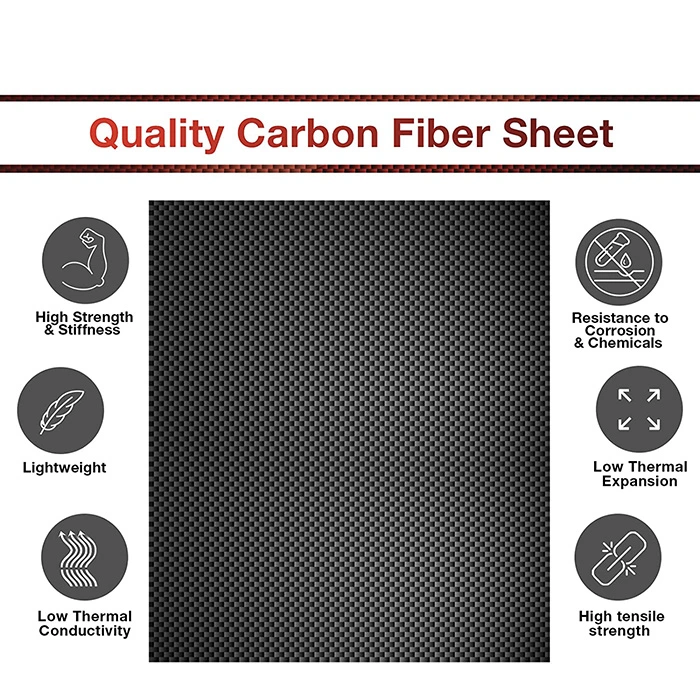 0.5mm 200x300mm 100% Carbon Fiber Sheet Laminate Plate Panel 3K Twill Matte  Finish