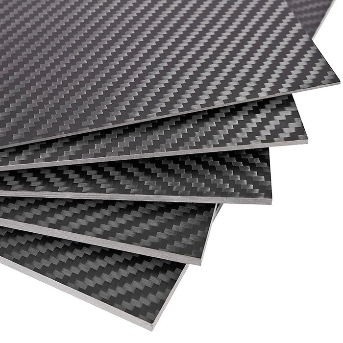 500X500X1.5MM 100% 3K Plain Weave Carbon Fiber Sheet Laminate Plate Twill Weave Plate 1.5mm Thickness