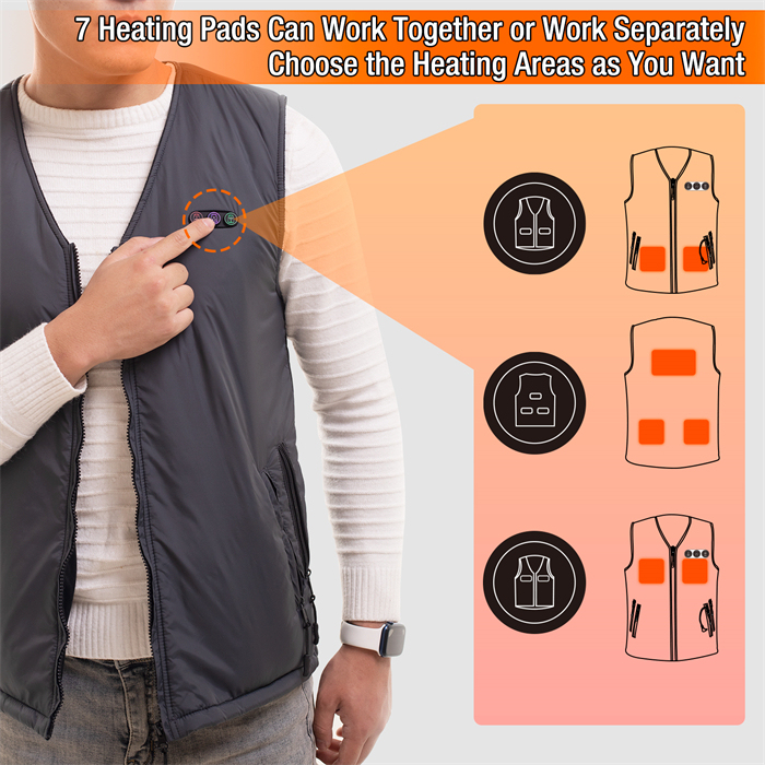 Dukuseek Heated Vest for Men Women, Electric Size Adjustable Heating Vest w/7.4V Battery Pack for Winter Use Outdoor Hunting Skiing