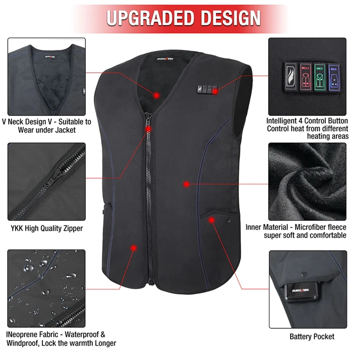 DUKUSEEK Heated Vest for Men Women - Lightweight Rechargeable Electric  Heating Vest with 7.4V Battery Pack