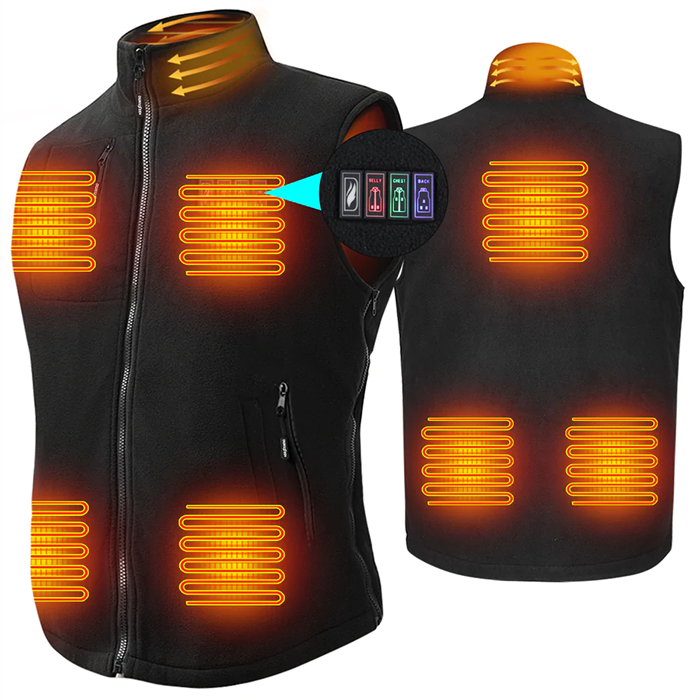 DUKUSEEK Heated Vest for Men Women Lightweight Fleece Rechargeable Electric Heating Vest with 7.4V 7500mAh