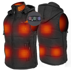 DUKUSEEK Heated Vest with Battery Pack, Lightweight Hat Detachable Unisex Size Adjustable Warm Heating Clothing for Outdoor Hiking Hunting