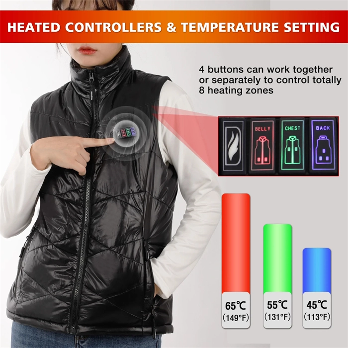 Lightweight Heated Vest for Women, Rechargeable Heating Vest w/ 7.4V Battery Pack