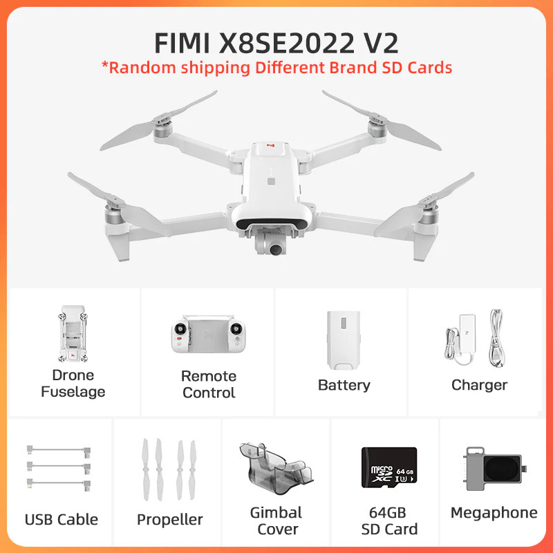 FIMI X8SE 2022 V2 Camera Drone 10KM FPV 4K Camera GPS RC Drone