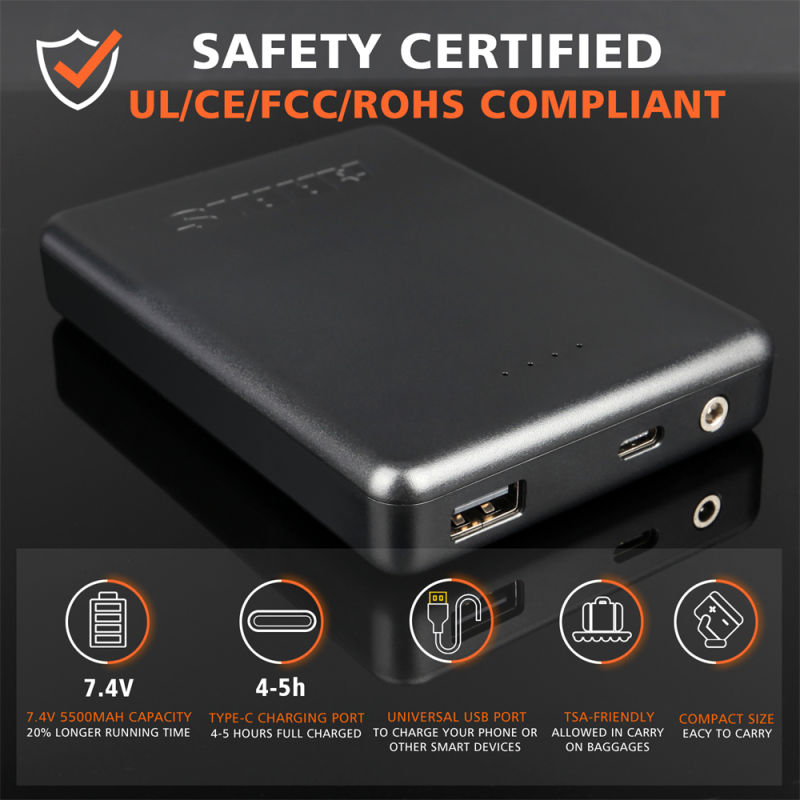 ARRIS Heated Jacket for Men, Electric Warm Heating Coat with 7.4V