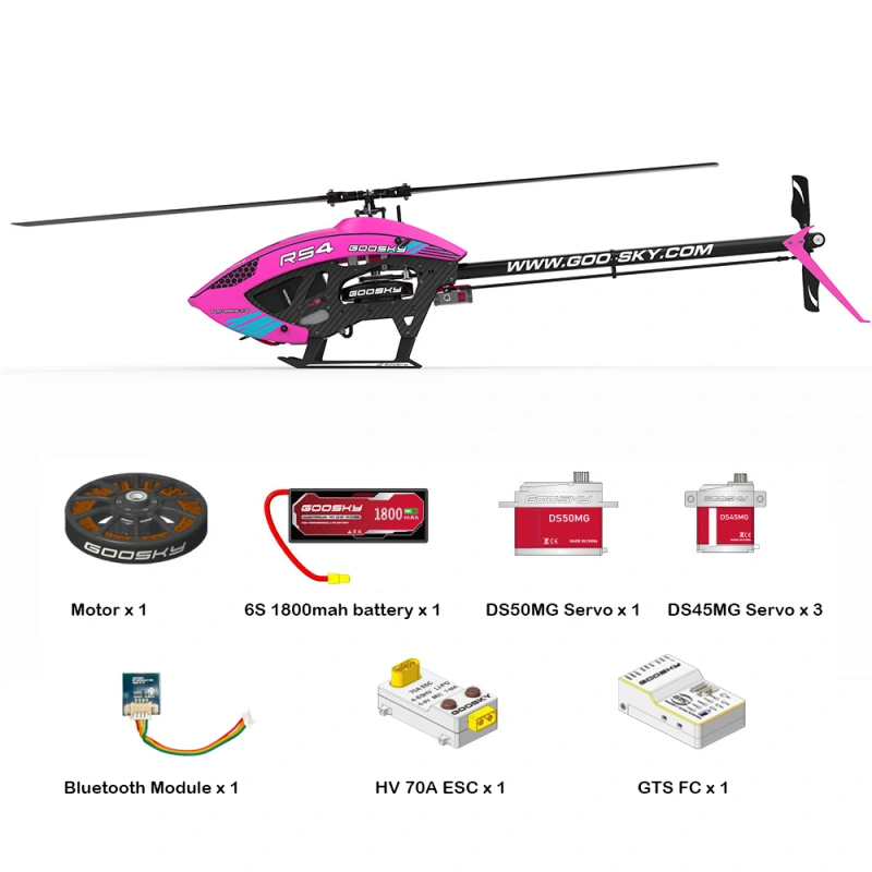 GOOSKY Legend RS4 RC Helicopter (Unassembled)-Pink