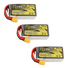 Tattu R-Line Version 3.0 14.8V 1550mAh 120C 4S1P Lipo Battery Pack with XT60 Plug(3PCS)