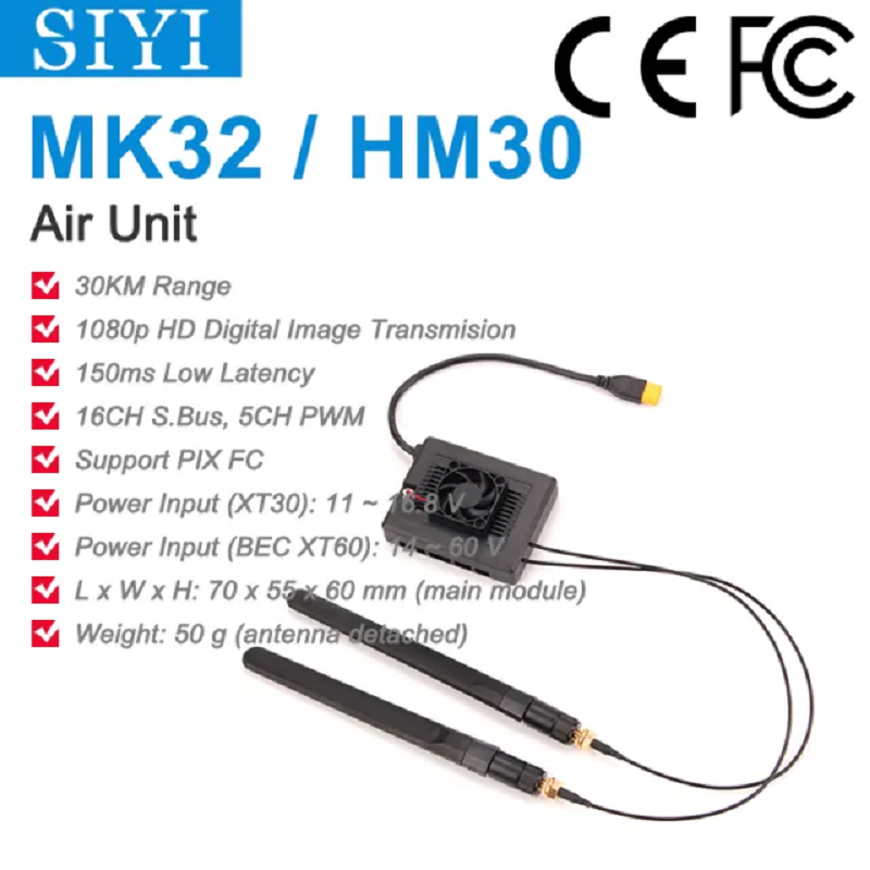 SIYI MK32 HM30 MK15 Air Unit with Long Range Full HD 1080p Image Transmission