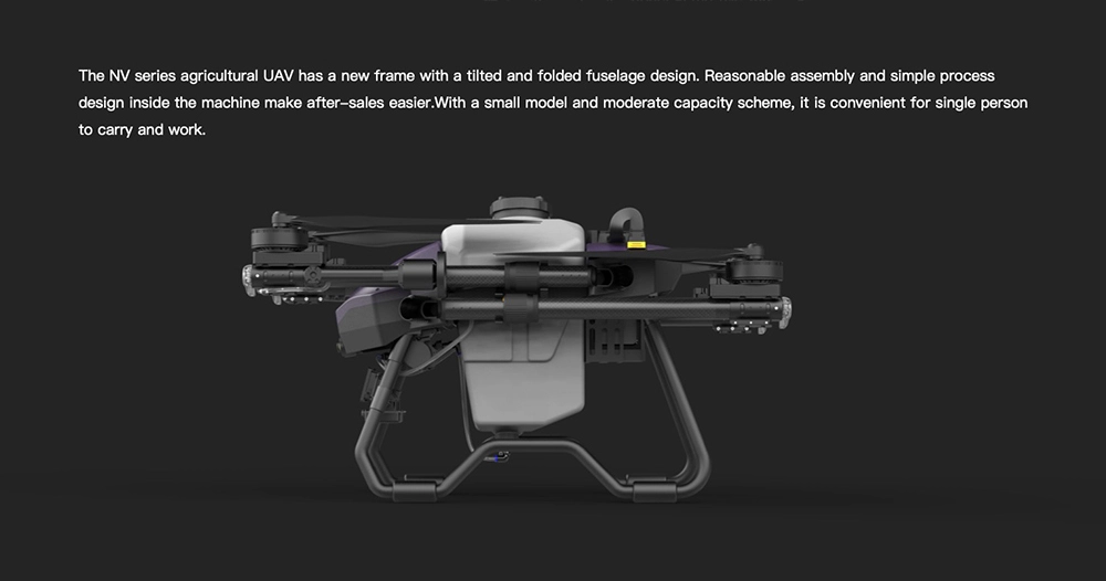 JIS NV20 20L Agriculture Drone, agricultural UAV has new frame with tilted and folded fuselage design . small model