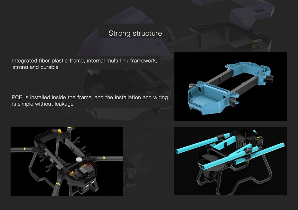 JIS NV16 16L Agriculture Drone, strong structure Integrated fiber plastic frame, internal multi link framework, strona and durable