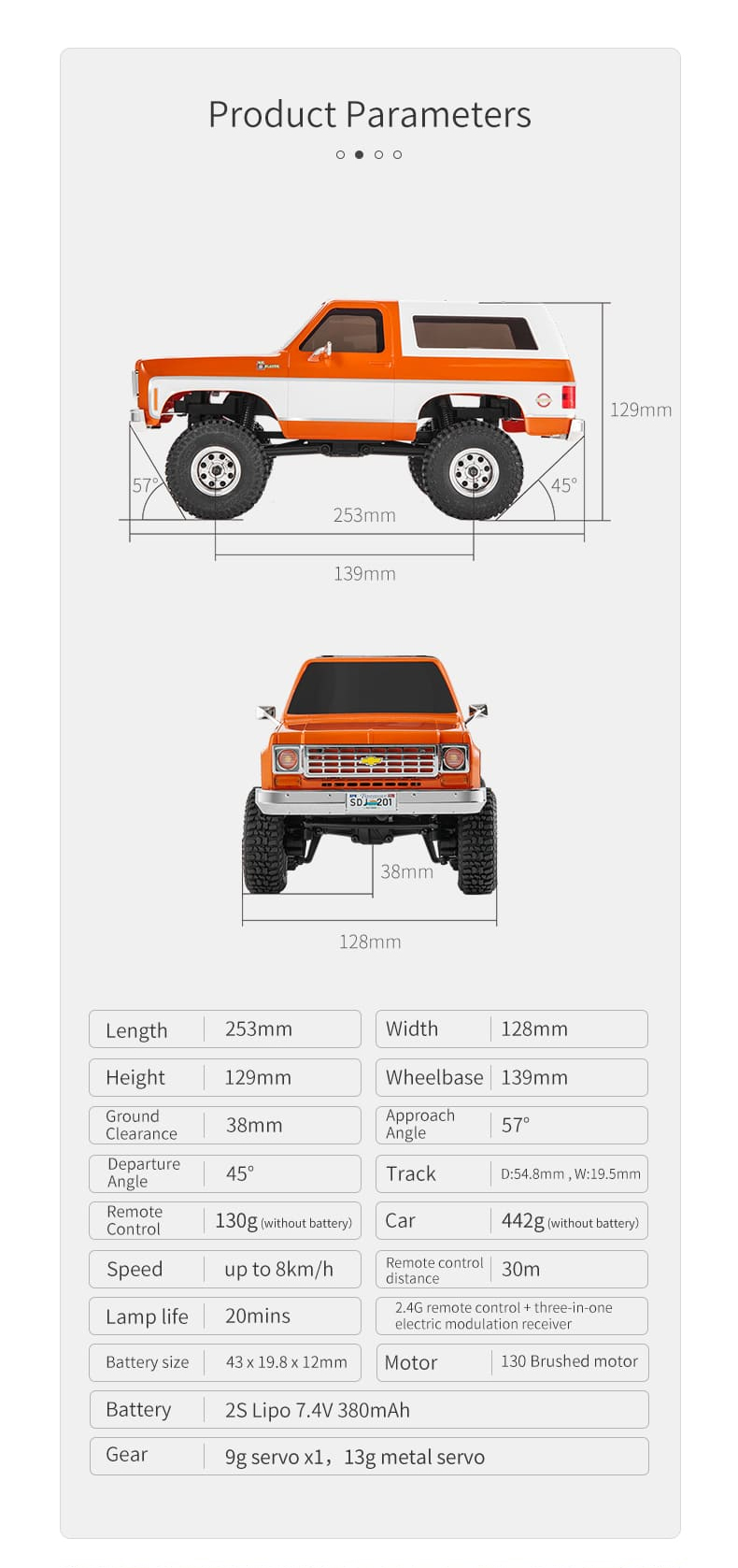 FMS 1/24 FCX24 Chevrolet K5 Blazer RC Car RTR