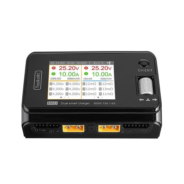 ToolKitRC M6D 500W 15A 1-6S DC Dual Channel Smart Lipo Balance Charger