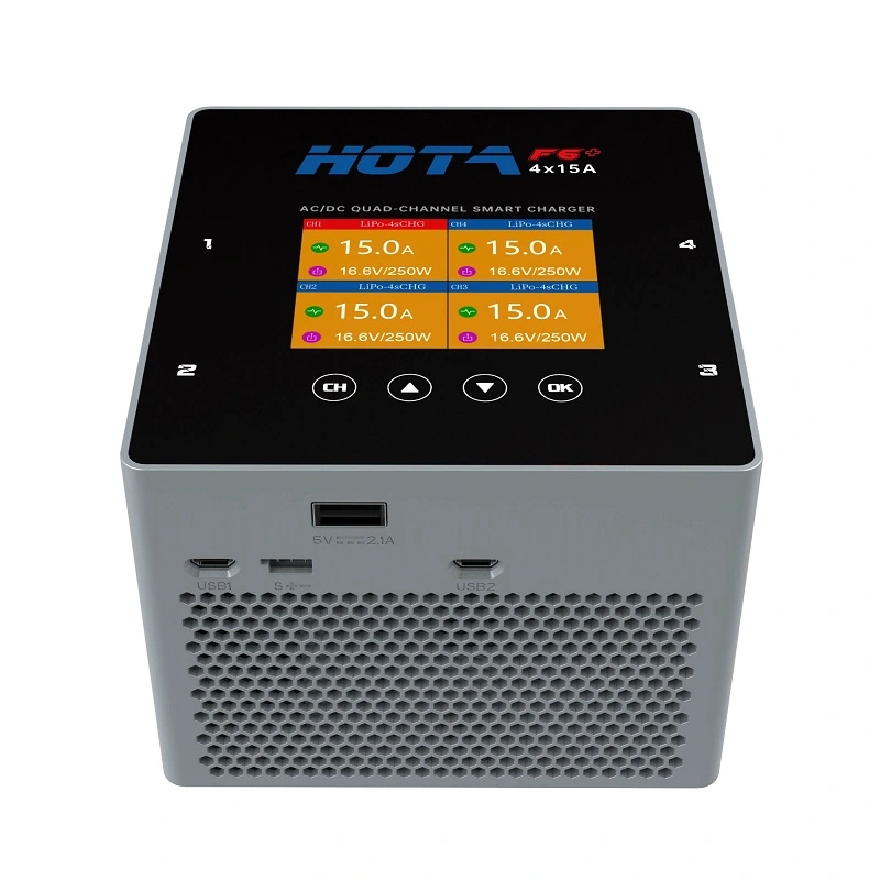 HOTA F6 + AC/DC AC500W DC250Wx4 15Ax4 Battery Charger for 1-6S Lipo Battery