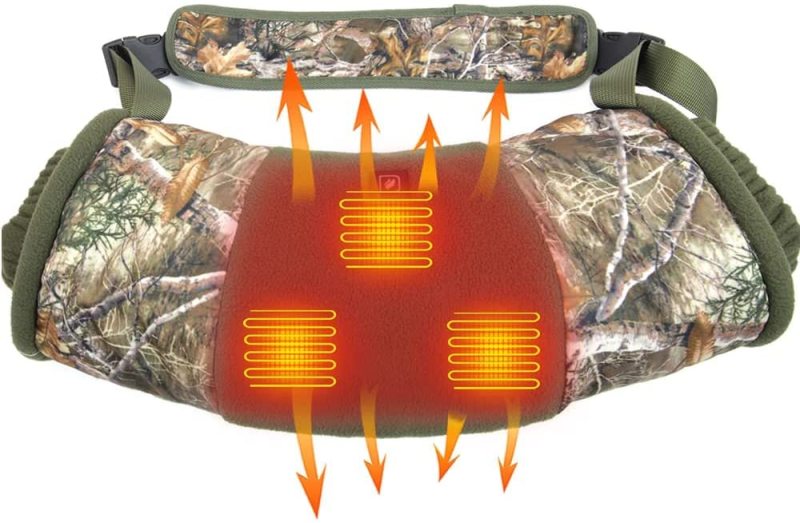 DUKUSEEK Heated Hand Muff for Hunting, Electric Hand Warmer Hunting Pouch with Rechargeable Battery for Winter Outdoor Hunting