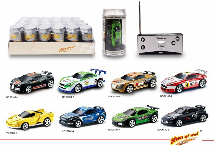 ARRIS Multicolor Coke Can Mini RC Radio Remote Control Micro Racing Car  Hobby Vehicle Toy Gift (1pcs)