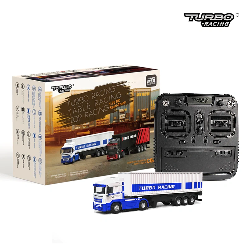 Turbo Racing 1 76 C50 4WD Remote Control Semi RC Car Truck Trailer RTR