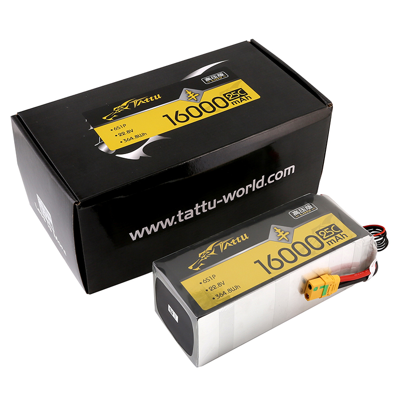 Tattu HV Feng Series 6S 22.8V 16000mah 25C Lipo Battery with XT9-S Connector