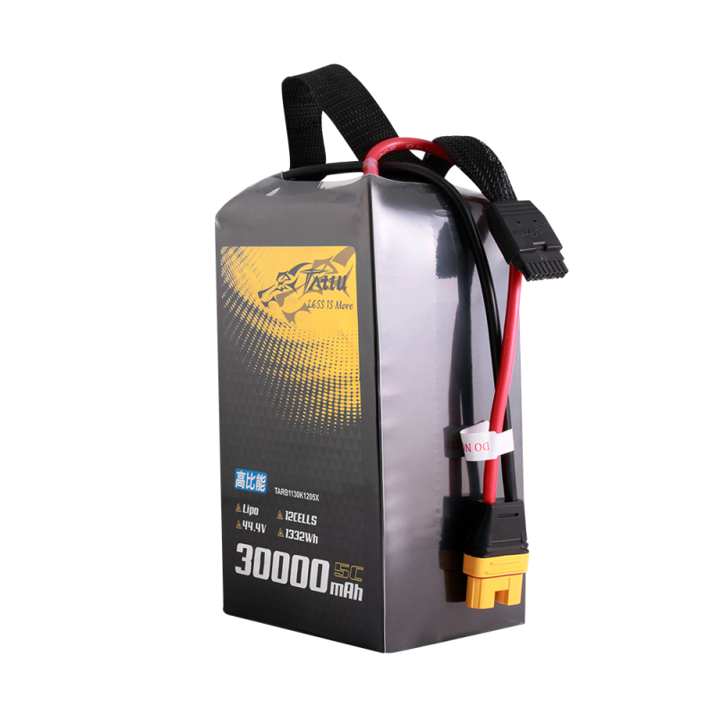 TATTU NCM 811 Semi Solid 44.4V 12S1P 30000mAh 5C  Lipo Battery with AS150U PLug for UAV Drone