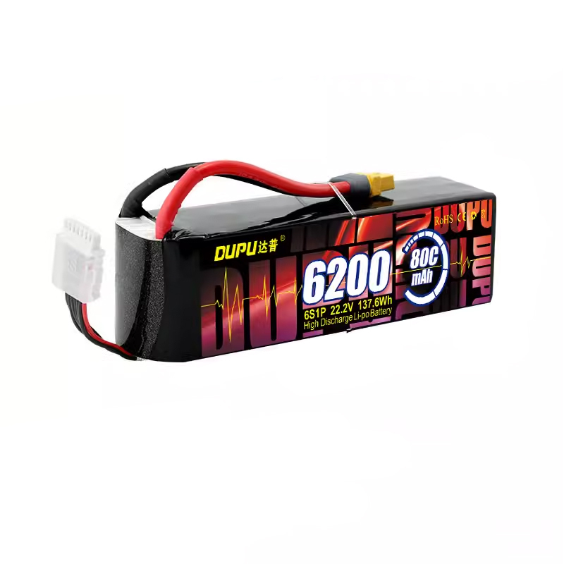 DUPU 6S 22.2V 6200mAh 80C Lithium Battery for Helicopter Airplane Drones