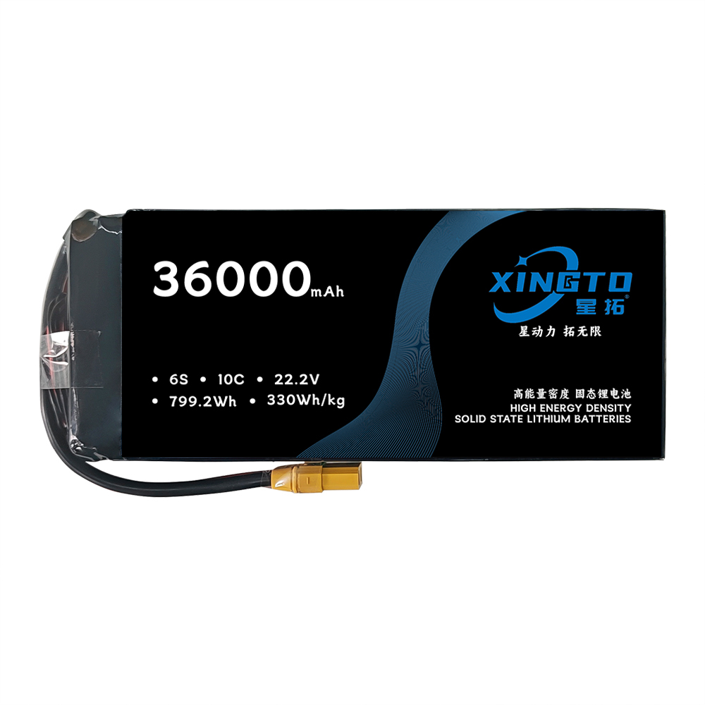 XINGTO 6S 22.2V 36000mah 10C Lipo Battery 330Wh/kg High Density Semi Solid-State Lithium Battery