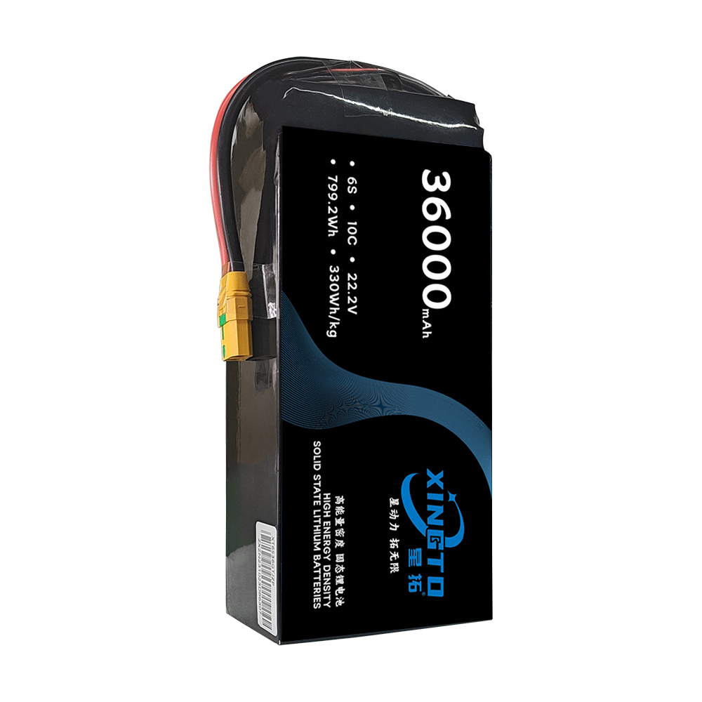 XINGTO 6S 22.2V 36000mah 10C Lipo Battery 330Wh/kg High Density Semi Solid-State Lithium Battery
