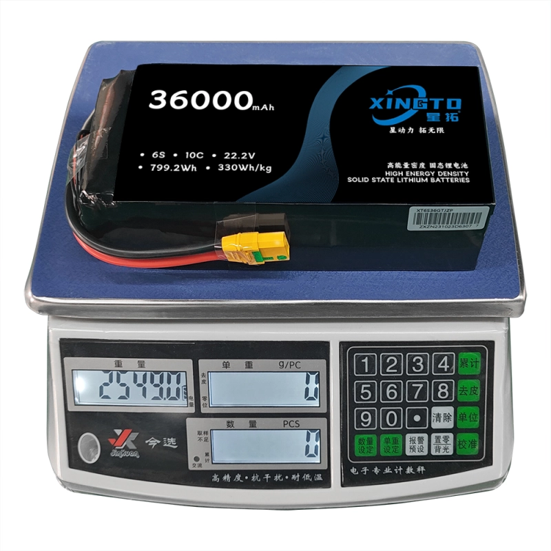 XINGTO 6S 22.2V 36000mah 10C Lipo Battery 330Wh/kg High Density Semi Solid-State Lithium Battery