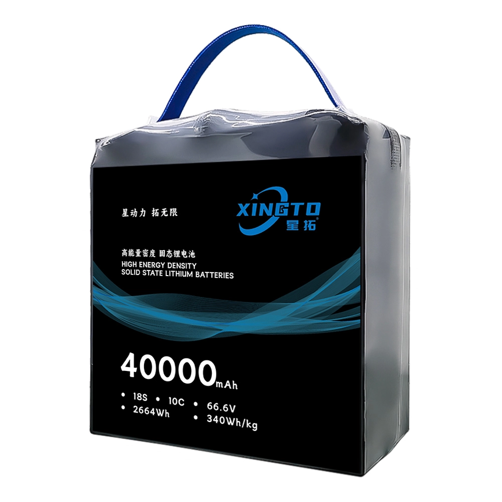 10 c lipo XINGTO 66.6V 18S 40000mAh 10C Battery 340wh/kg High Density Semi Solid-State Lithium Battery relievestress