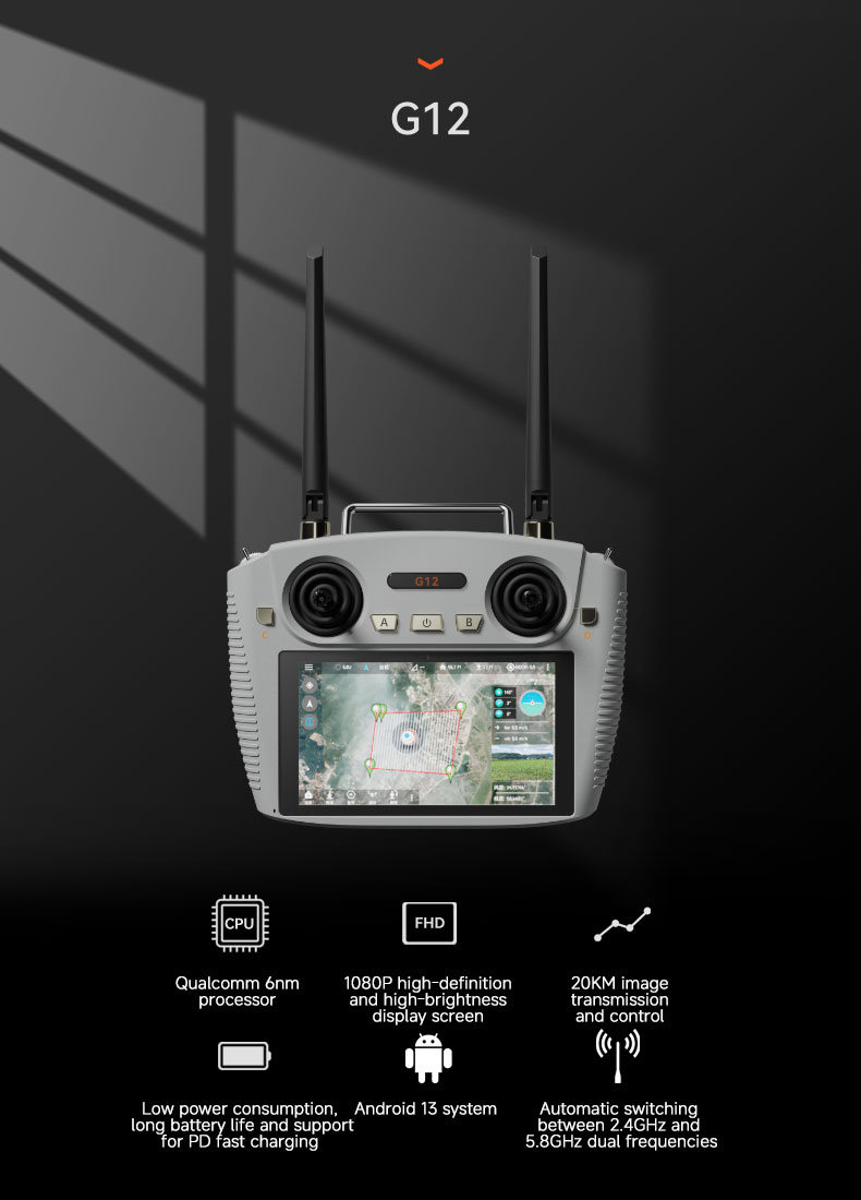 Skydroid G12 2.4G/5.8G Dual-Band 20km Long Range Remote Controller