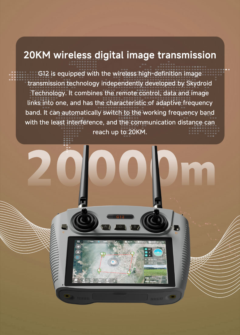 Skydroid G12 2.4G/5.8G Dual-Band 20km Long Range Remote Controller
