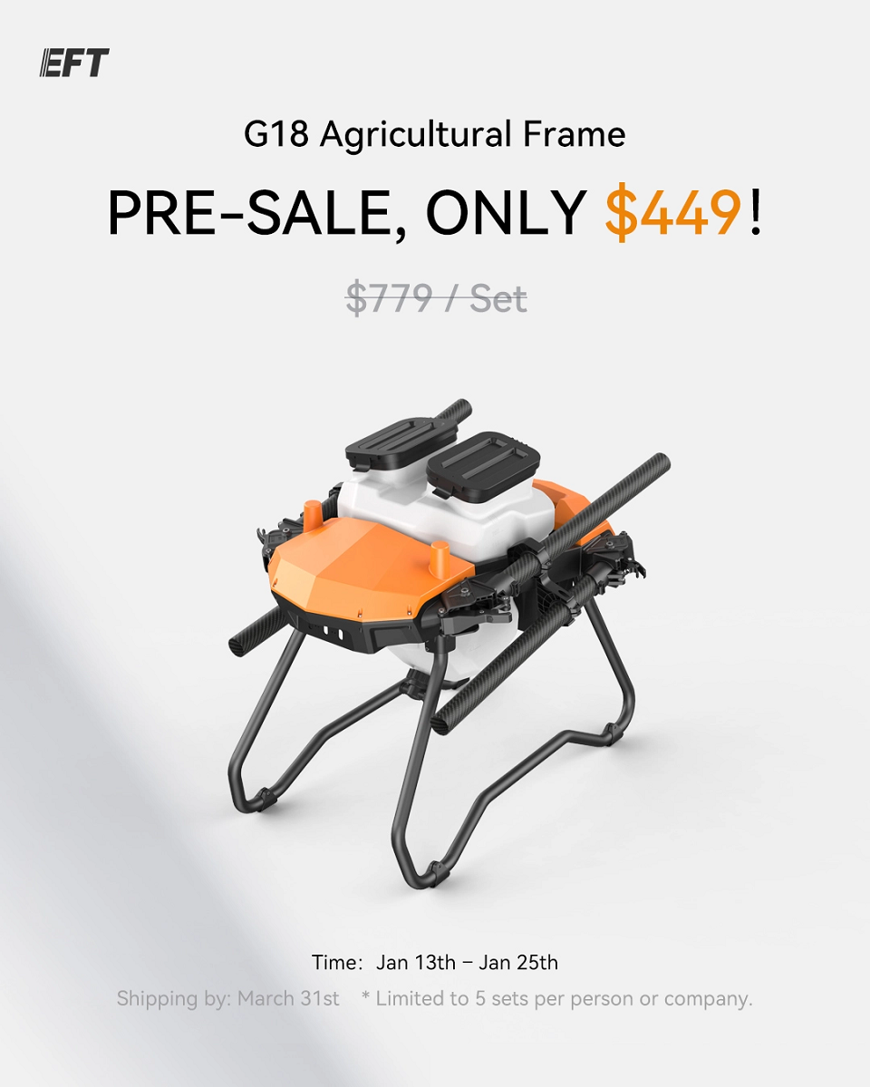 EFT G18 Four-Axis 20L Light Classic UAV Agricultural Spraying Drone ...