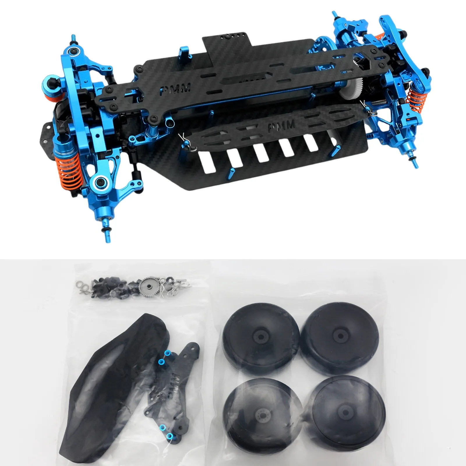 PMM 1/10 TT02 KIT Wheelbase Frame Carbon Chassis Fiber Drift Car