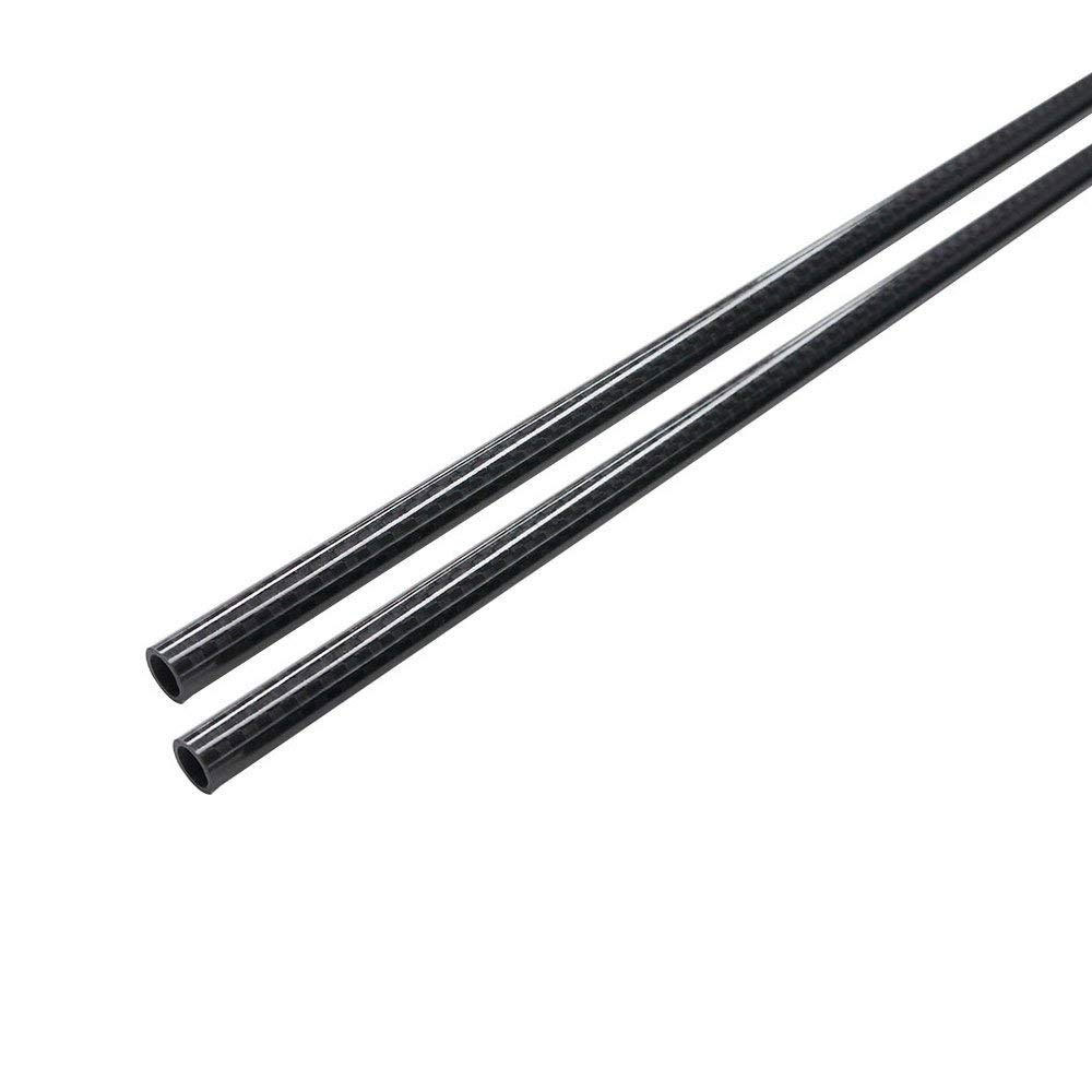 8mm O.D. 8mm x 6mm x 500mm Carbon Fiber Tubes Glossy Surface 3K Roll Wrapped 100% Pure for Quadcopter Multicopter (2PCS)
