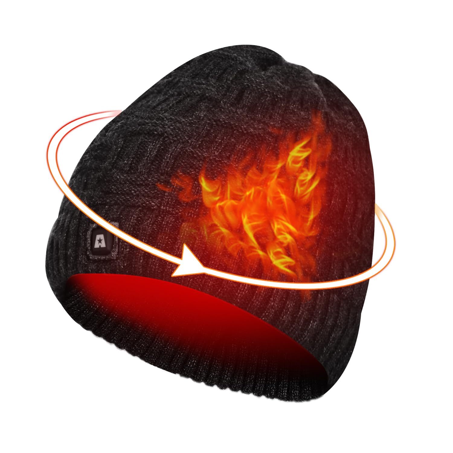 2025 New Battery Heated Hat, Electric Winter Heated Beanie Hat with Rechargeable Battery