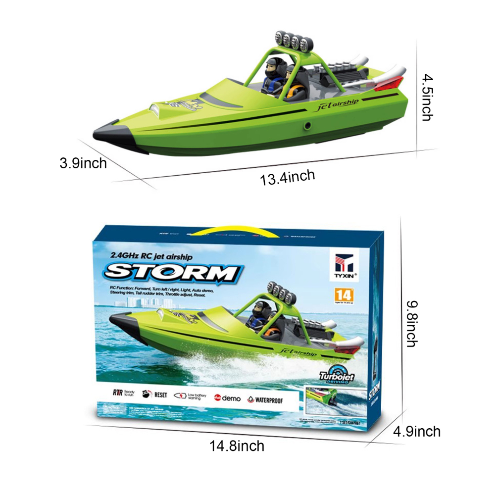 TX725 High Speed  2.4G 30KM/H Jet Boat Speedboat RC Boat with 2pcs Batteries