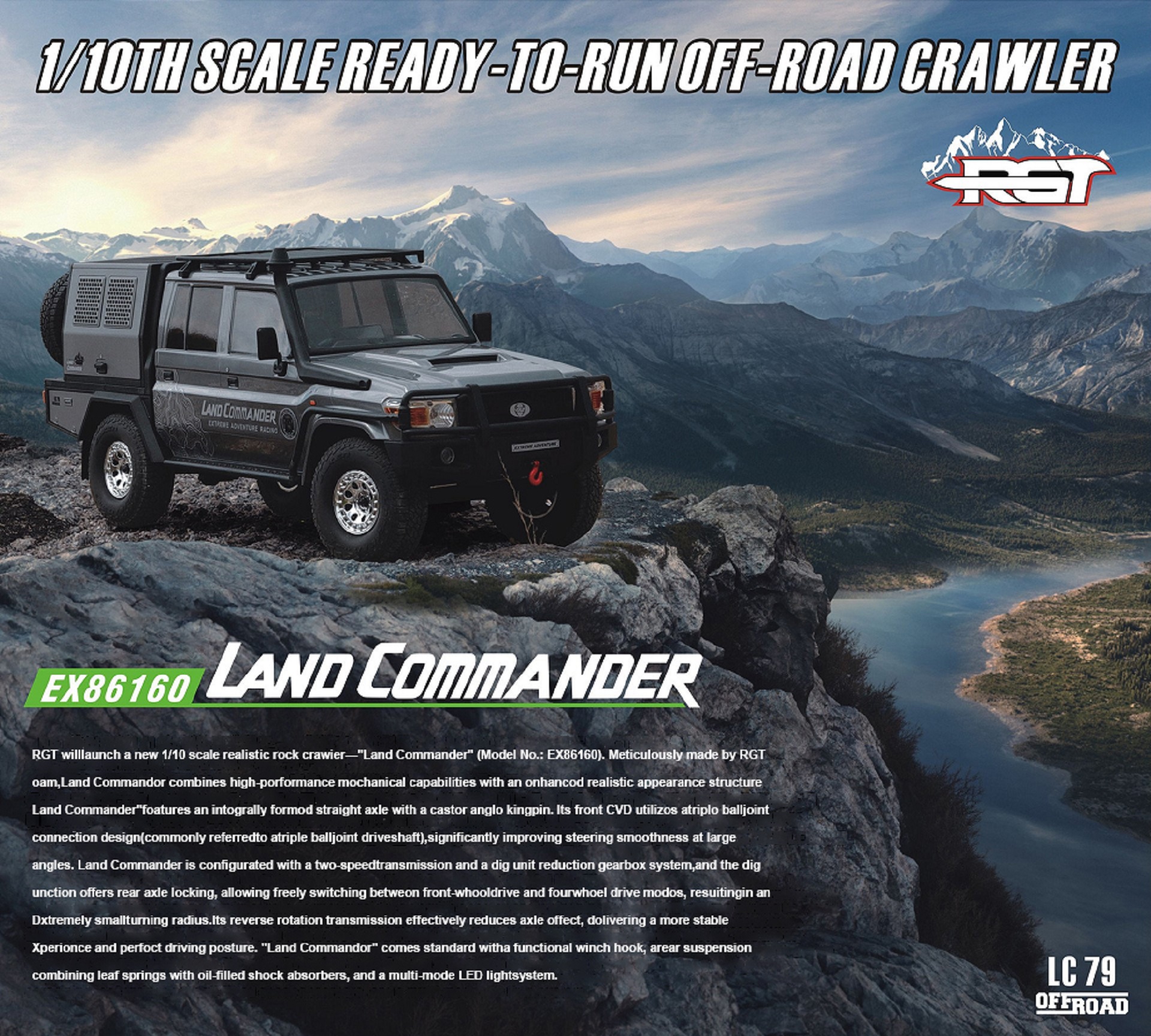RGT EX86160 1:10 LC79 Land Commander 4WD Off-road RC Rock Crawler