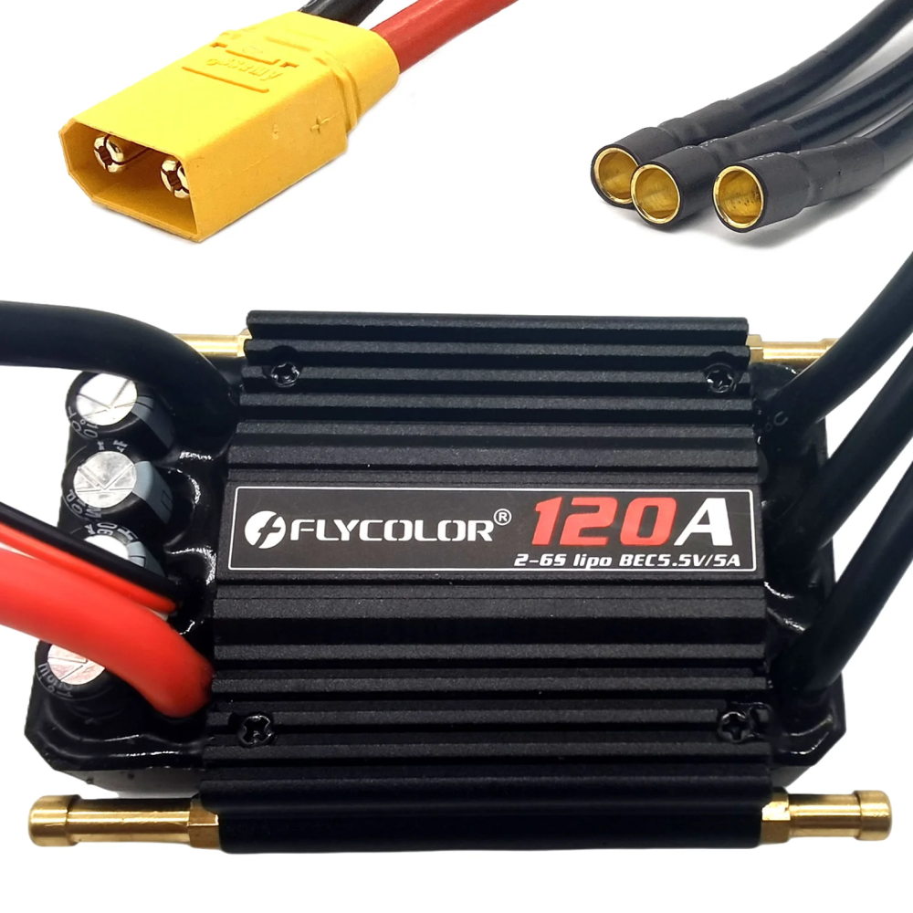 Flycolor Monster 12OA 2-6S Water- Cooled Waterproof ESC for RC Boat 5.5V/5A BEC