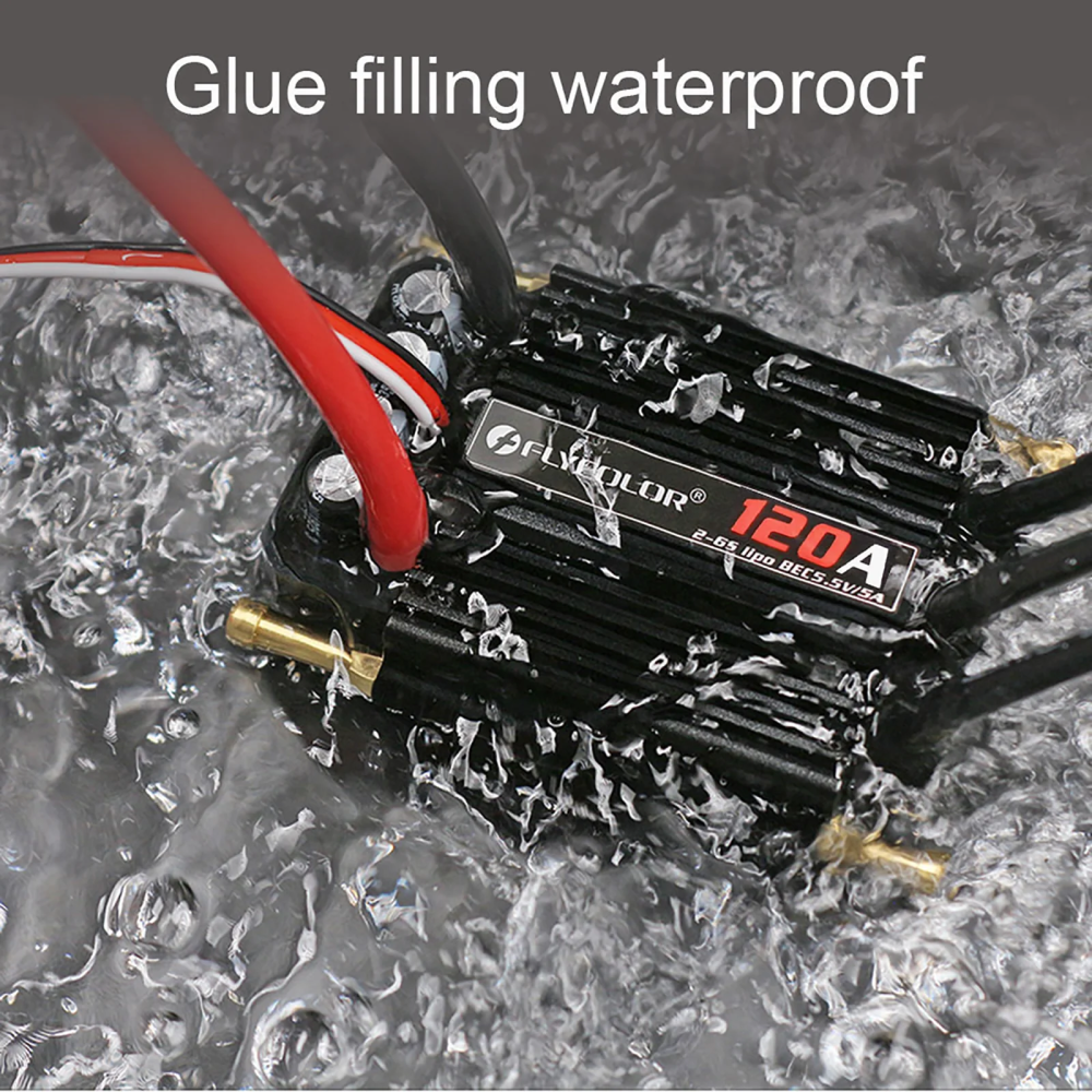 Flycolor Monster 12OA 2-6S Water- Cooled Waterproof ESC for RC Boat 5.5V/5A BEC