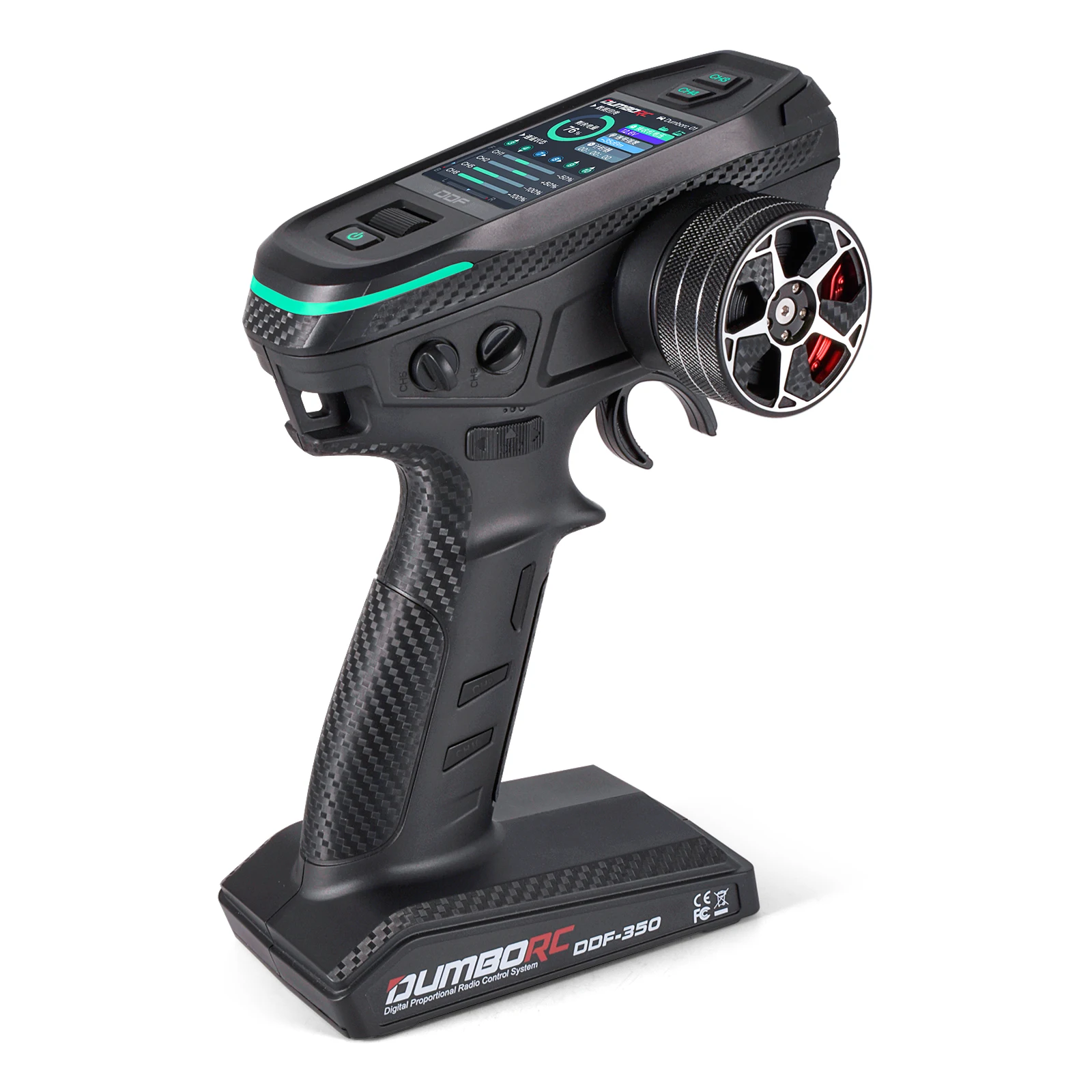 DUMBORC DDF-350 10CH RC Remote Controller 10 Channel 2.4Ghz Transmitter with M2 All-Metal Handwheel